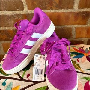 adidas Grand Court Platform Sneakers - Magenta with White Stripes NWOB